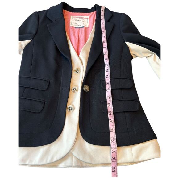 EUC Anthropologie Cartonnier Layered Vest Jacket Blazer Black /Cream Fits size 6 - Picture 12 of 16